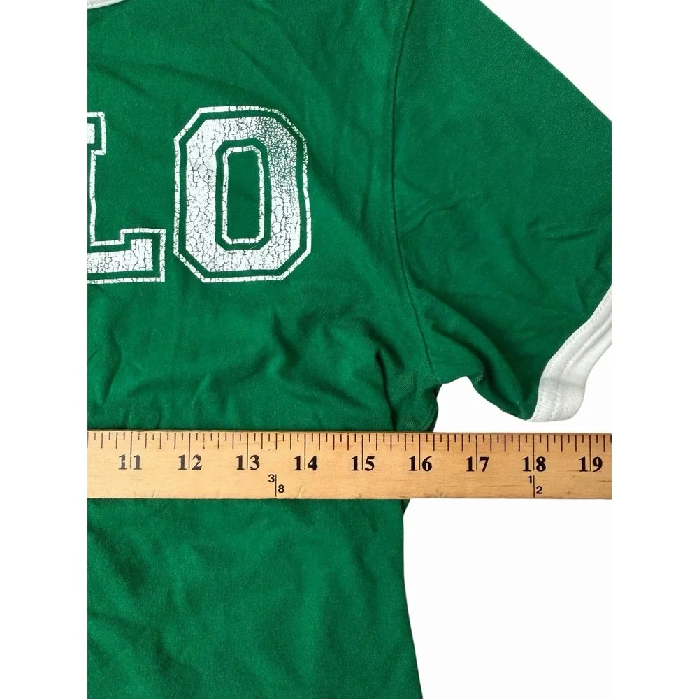 Polo Ralph Lauren Top Kids 14-16 Shirt Green Retro 67 Short Sleeve Logo #EF8-1